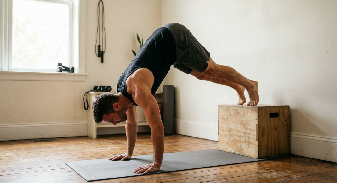 Ultimate Guide To Bodyweight Shoulder Exercises (At Home) bodyweight shoulder workout elevated pike push-up