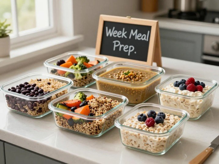 7 day high fiber diet plan meal prep with oats beans and vegetables