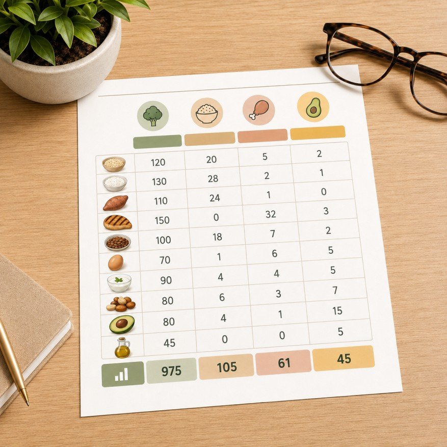 High Protein Indian Food Chart